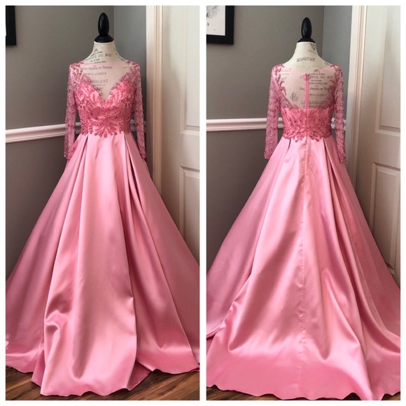 Jovani Dresses & Skirts - NEW JOVANI PINK BEADED SEE THRU MESH BALLGOWN